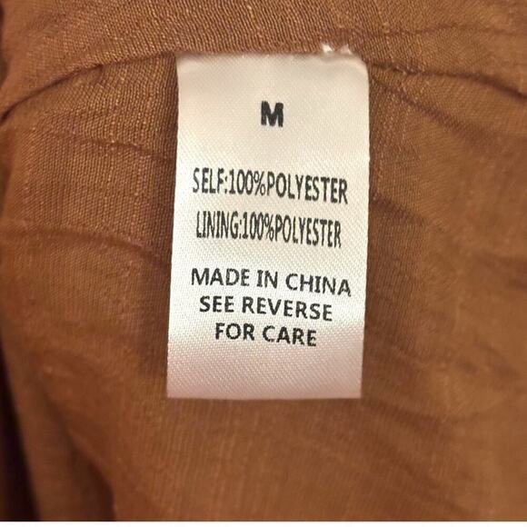 Wishlist Brown Rayon Midi Dress M Sleeveless V-Neck Smocked Waist Boho Hem - Picture 7 of 8